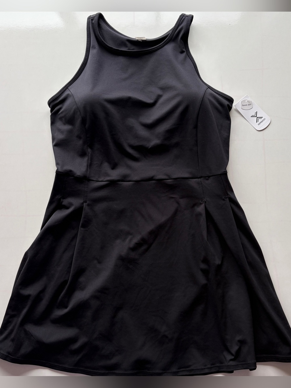 Xersion Women's Large Black Quick-Dri EverUltra-Lite Athletic Tennis Tank Dress